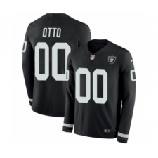 Youth Nike Oakland Raiders #00 Jim Otto Limited Black Therma Long Sleeve NFL Jersey