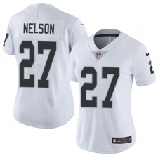 Women's Nike Oakland Raiders #27 Reggie Nelson Elite White NFL Jersey