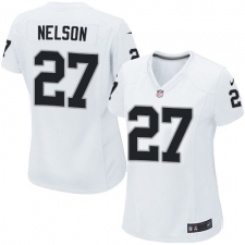 Women's Nike Oakland Raiders #27 Reggie Nelson Game White NFL Jersey