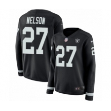 Women's Nike Oakland Raiders #27 Reggie Nelson Limited Black Therma Long Sleeve NFL Jersey