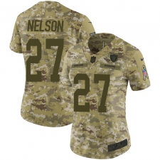 Women's Nike Oakland Raiders #27 Reggie Nelson Limited Camo 2018 Salute to Service NFL Jersey