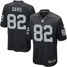 Men's Nike Oakland Raiders #82 Al Davis Game Black Team Color NFL Jersey