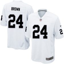 Men's Nike Oakland Raiders #24 Willie Brown Game White NFL Jersey