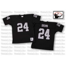 Mitchell and Ness Oakland Raiders #24 Willie Brown Black Team Color Authentic Throwback NFL Jersey