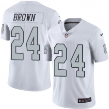 Youth Nike Oakland Raiders #24 Willie Brown Limited White Rush Vapor Untouchable NFL Jersey