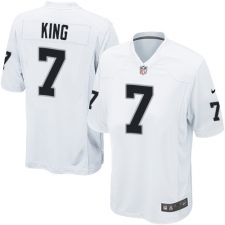Men's Nike Oakland Raiders #7 Marquette King Game White NFL Jersey