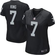 Women's Nike Oakland Raiders #7 Marquette King Game Black Team Color NFL Jersey