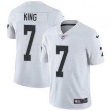 Youth Nike Oakland Raiders #7 Marquette King Elite White NFL Jersey