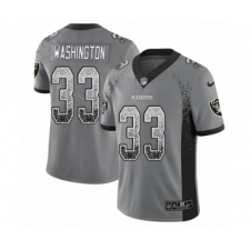 Men's Nike Oakland Raiders #33 DeAndre Washington Limited Gray Rush Drift Fashion NFL Jersey