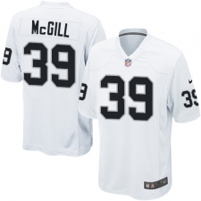 Men's Nike Oakland Raiders #39 Keith McGill Game White NFL Jersey