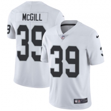 Men's Nike Oakland Raiders #39 Keith McGill White Vapor Untouchable Limited Player NFL Jersey