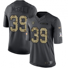 Youth Nike Oakland Raiders #39 Keith McGill Limited Black 2016 Salute to Service NFL Jersey