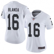 Women's Nike Oakland Raiders #16 George Blanda Elite White NFL Jersey
