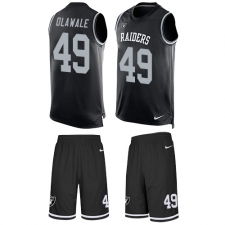 Men's Nike Oakland Raiders #49 Jamize Olawale Limited Black Tank Top Suit NFL Jersey