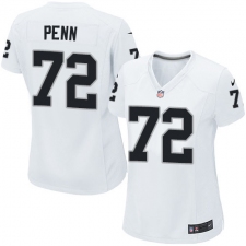 Women's Nike Oakland Raiders #72 Donald Penn Game White NFL Jersey