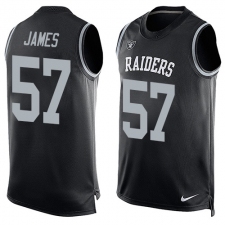 Men's Nike Oakland Raiders #57 Cory James Limited Black Player Name & Number Tank Top NFL Jersey