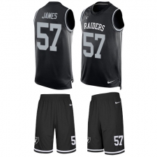 Men's Nike Oakland Raiders #57 Cory James Limited Black Tank Top Suit NFL Jersey