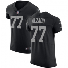 Men's Nike Oakland Raiders #77 Lyle Alzado Black Team Color Vapor Untouchable Elite Player NFL Jersey