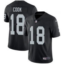 Youth Nike Oakland Raiders #18 Connor Cook Elite Black Team Color NFL Jersey