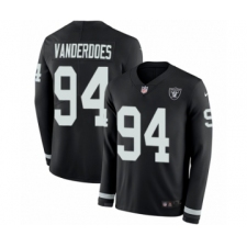 Men's Nike Oakland Raiders #94 Eddie Vanderdoes Limited Black Therma Long Sleeve NFL Jersey