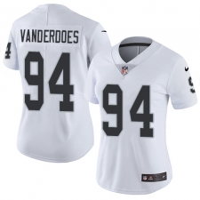 Women's Nike Oakland Raiders #94 Eddie Vanderdoes Elite White NFL Jersey