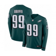 Men's Nike Philadelphia Eagles #99 Jerome Brown Limited Green Therma Long Sleeve NFL Jersey