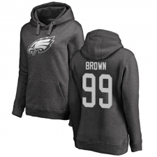 Women's Nike Philadelphia Eagles #99 Jerome Brown Ash One Color Pullover Hoodie
