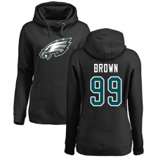 Women's Nike Philadelphia Eagles #99 Jerome Brown Black Name & Number Logo Pullover Hoodie