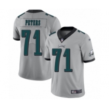 Men's Philadelphia Eagles #71 Jason Peters Limited Silver Inverted Legend Football Jersey