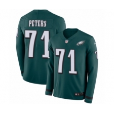 Youth Nike Philadelphia Eagles #71 Jason Peters Limited Green Therma Long Sleeve NFL Jersey