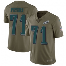Youth Nike Philadelphia Eagles #71 Jason Peters Limited Olive 2017 Salute to Service NFL Jersey