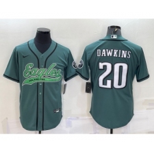 Men's Philadelphia Eagles #20 Brian Dawkins Green Cool Base Stitched Baseball Jersey