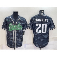 Men's Philadelphia Eagles #20 Brian Dawkins Grey Cam Cool Base Stitched Baseball Jersey