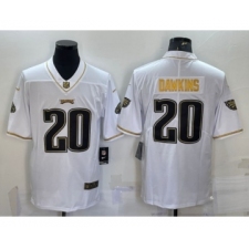 Men's Philadelphia Eagles #20 Brian Dawkins White Gold Limited Stitched Jersey