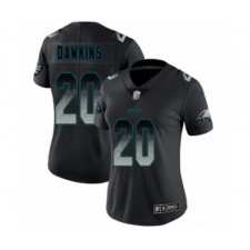 Women's Philadelphia Eagles #20 Brian Dawkins Limited Black Smoke Fashion Football Jersey