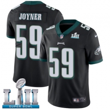Men's Nike Philadelphia Eagles #59 Seth Joyner Black Alternate Vapor Untouchable Limited Player Super Bowl LII NFL Jersey