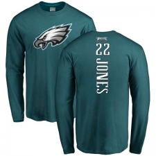 Nike Philadelphia Eagles #22 Sidney Jones Green Backer Long Sleeve T-Shirt