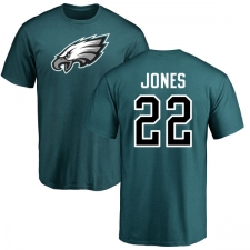 Nike Philadelphia Eagles #22 Sidney Jones Green Name & Number Logo T-Shirt