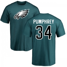 Nike Philadelphia Eagles #34 Donnel Pumphrey Green Name & Number Logo T-Shirt