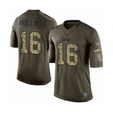 Men's Philadelphia Eagles #16 Mack Hollins Elite Green Salute to Service Football Jersey