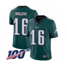 Men's Philadelphia Eagles #16 Mack Hollins Midnight Green Team Color Vapor Untouchable Limited Player 100th Season Football Jersey
