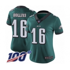 Women's Philadelphia Eagles #16 Mack Hollins Midnight Green Team Color Vapor Untouchable Limited Player 100th Season Football Jersey