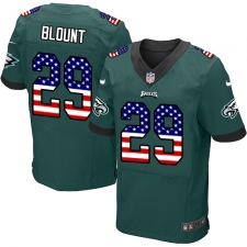 Men's Nike Philadelphia Eagles #29 LeGarrette Blount Midnight Green Home USA Flag Fashion NFL Jerseyy