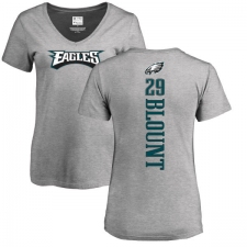 Women's Nike Philadelphia Eagles #29 LeGarrette Blount Ash Backer V-Neck T-Shirt