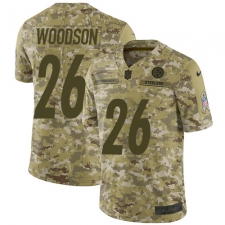 Youth Nike Pittsburgh Steelers #26 Rod Woodson Limited Camo 2018 Salute to Service NFL Jersey