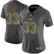 Women's Nike Pittsburgh Steelers #33 Merril Hoge Gray Static Vapor Untouchable Limited NFL Jersey