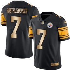 Men's Nike Pittsburgh Steelers #7 Ben Roethlisberger Limited Black/Gold Rush NFL Jersey