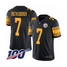 Men's Pittsburgh Steelers #7 Ben Roethlisberger Limited Black Rush Vapor Untouchable 100th Season Football Jersey