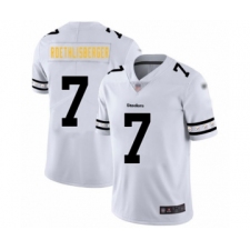 Men's Pittsburgh Steelers #7 Ben Roethlisberger White Team Logo Fashion Limited Player Football Jersey