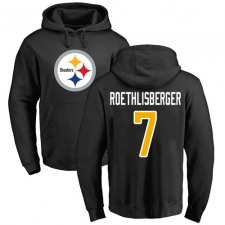 NFL Nike Pittsburgh Steelers #7 Ben Roethlisberger Black Name & Number Logo Pullover Hoodie
